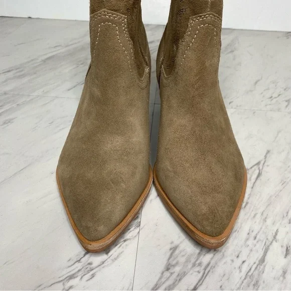 New! Dolce Vita Solow Tan Suede Western Bootie 7 - Picture 11 of 15